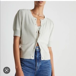 Who What Wear Women’s Judith Puff Sleeve Cardigan and Anna Bra Top